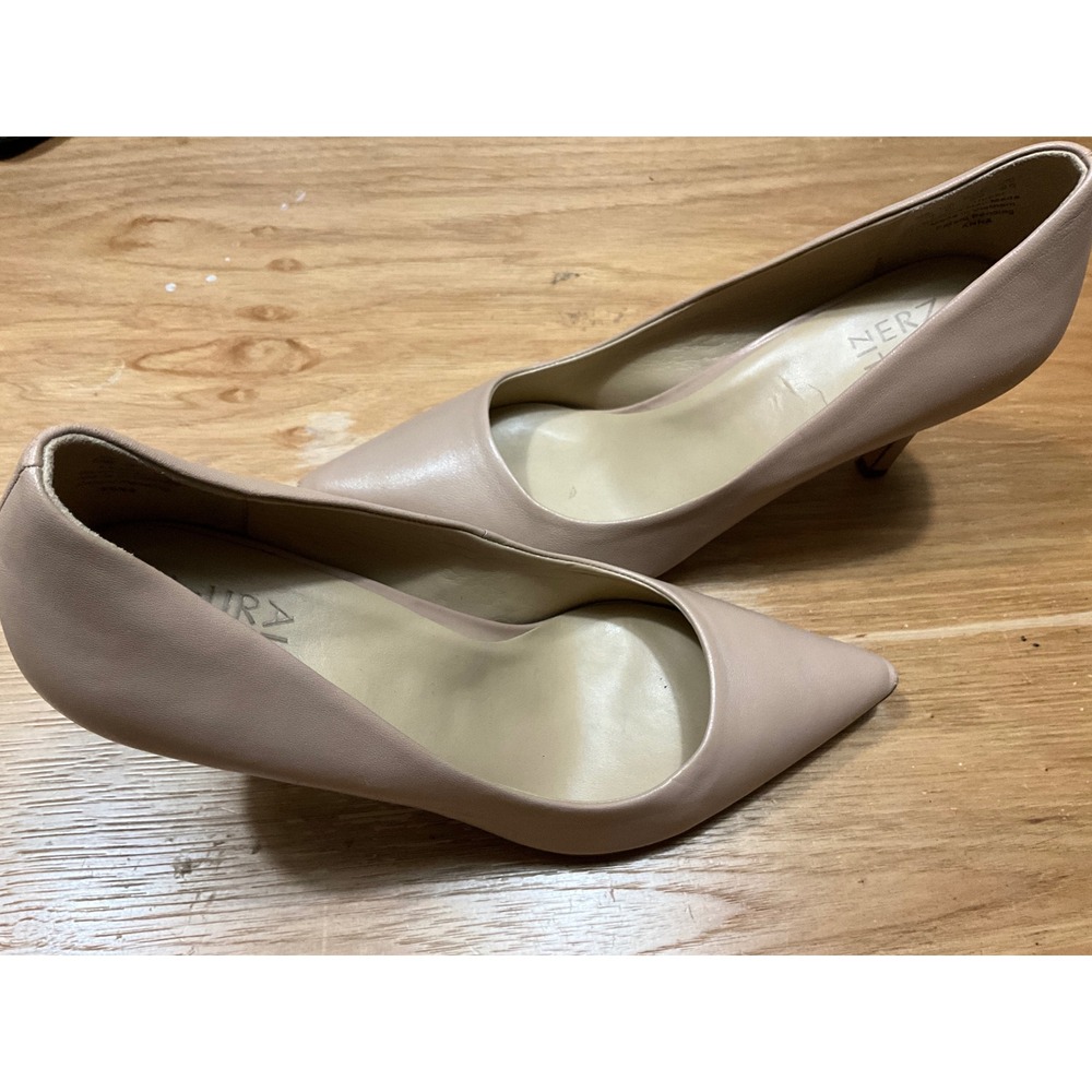 Naturalizer Anna Nude Leather Pointed Toe Stiletto Pumps Heels Womens 8.5M